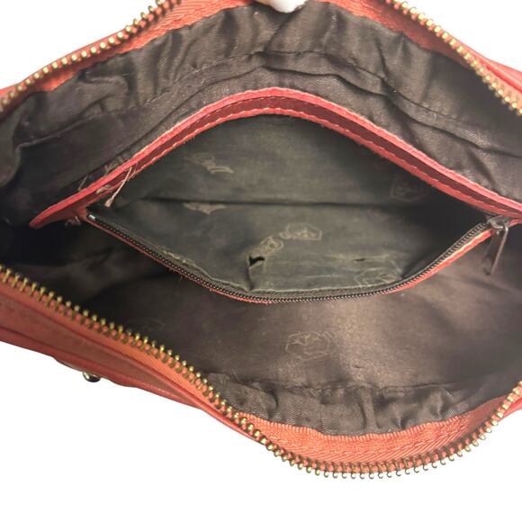 Valentina Made in Italy Crossbody Bag Pink Leather Studded Handbag Small Purse - Picture 8 of 11